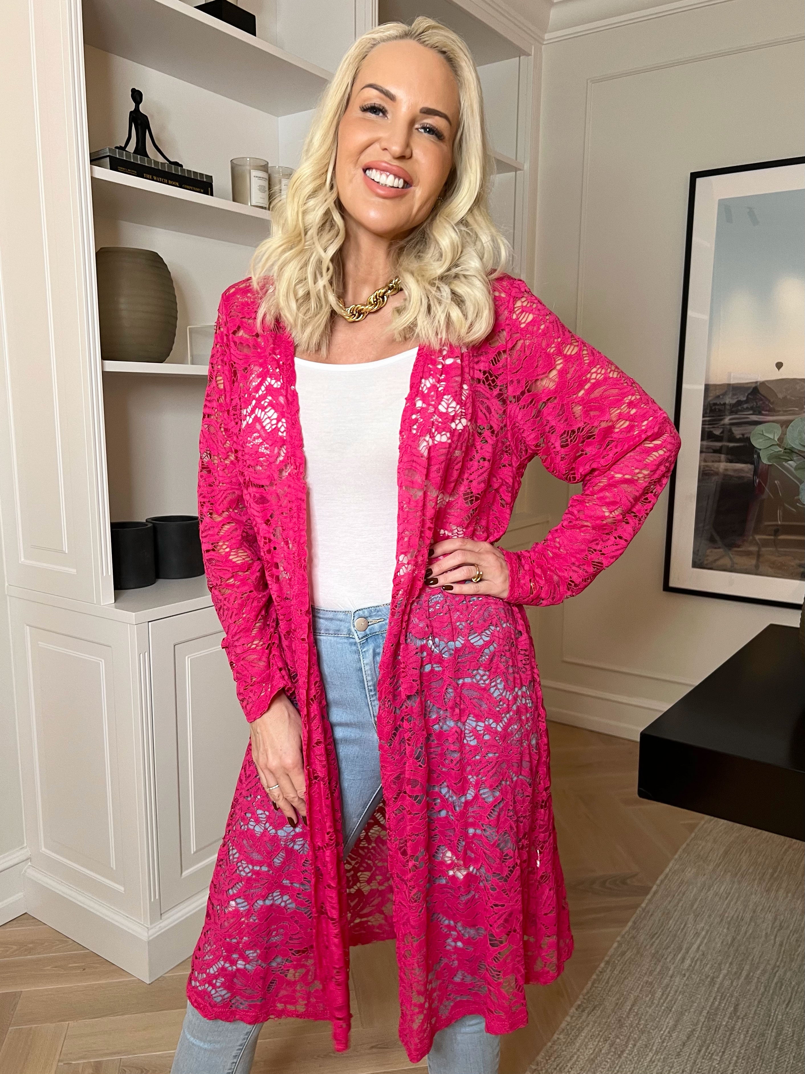 Emery - Blondecardigan med stræk i